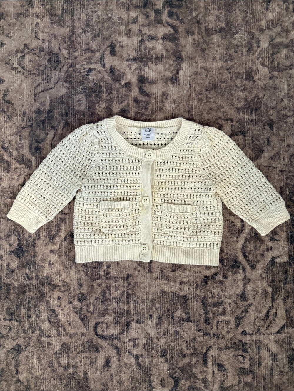 Baby GAP Cream Knit Button-Front Baby Cardigan